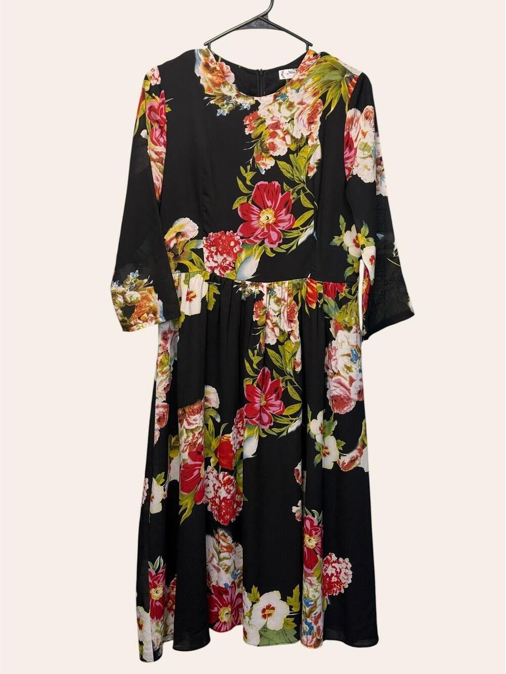 Miss Finch Black Floral Dress